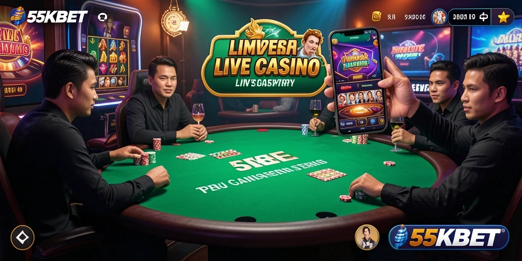 Gameplay Live Casino yang mendebarkan di 55KBET.