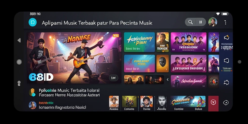 Tangkapan layar dari gameplay aplikasi 88ID menampilkan beragam lagu.
