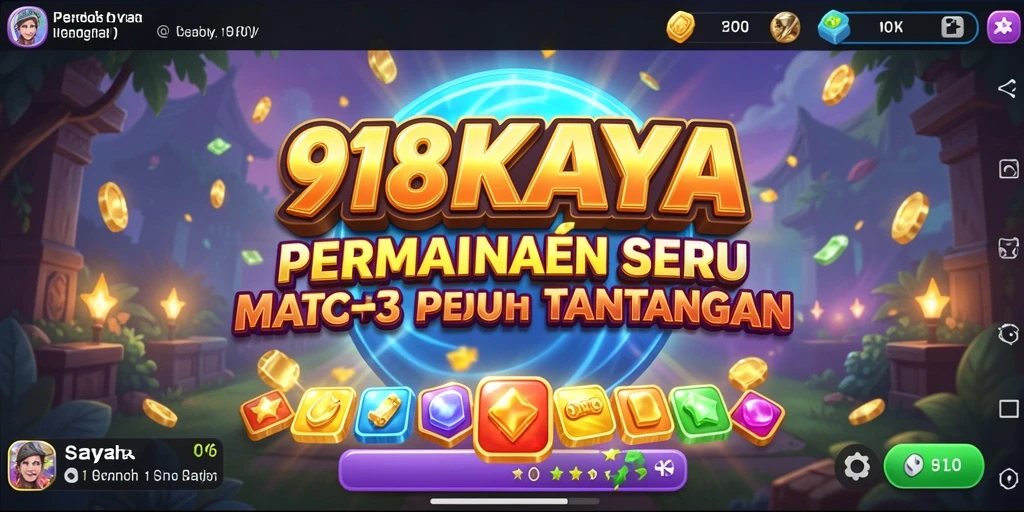 Tampilan gameplay seru di <strong>918KAYA</strong> dengan level Match-3 yang menantang.