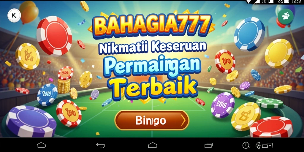 Tampilan menarik gameplay di BAHAGIA777 dengan kartu Bingo.