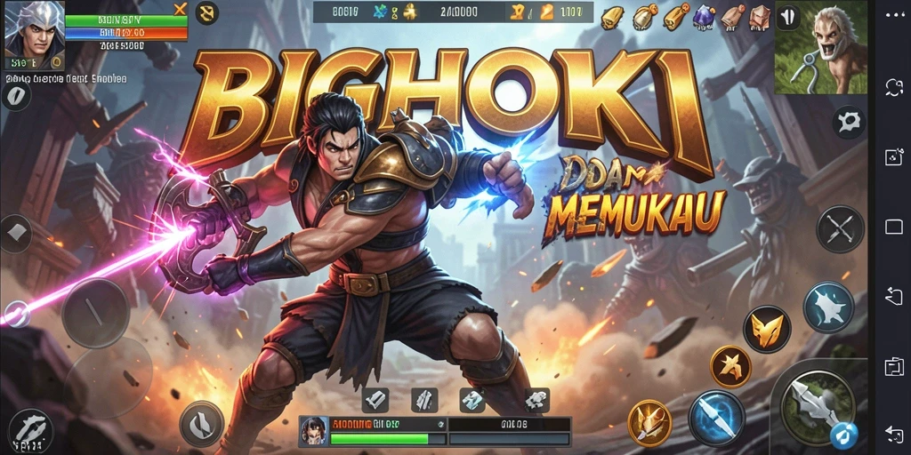 Tampilan aksi mendebarkan dalam gameplay BIGHOKI.