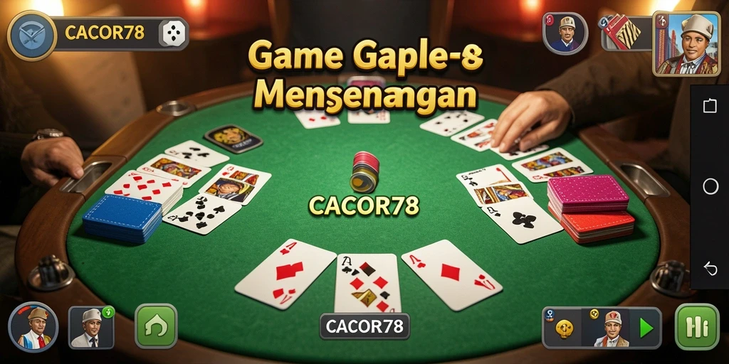 Tampilan gameplay seru dalam CACOR78 saat bermain Gaple.
