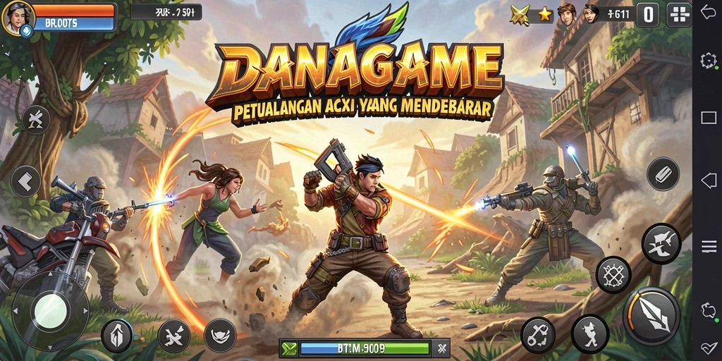 Gameplay mendebarkan dalam DANAGAME yang penuh aksi.