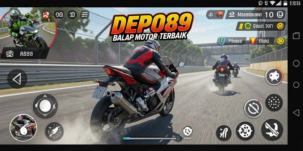 Gameplay seru dalam balap motor dengan grafik menawan.