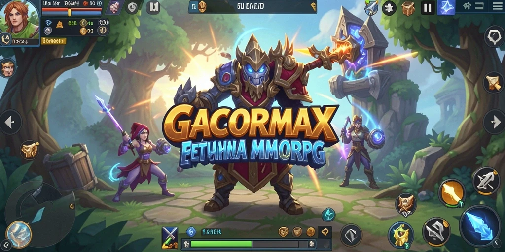 Screenshot utama GACORMAX menampilkan aksi seru dalam permainan MMORPG.