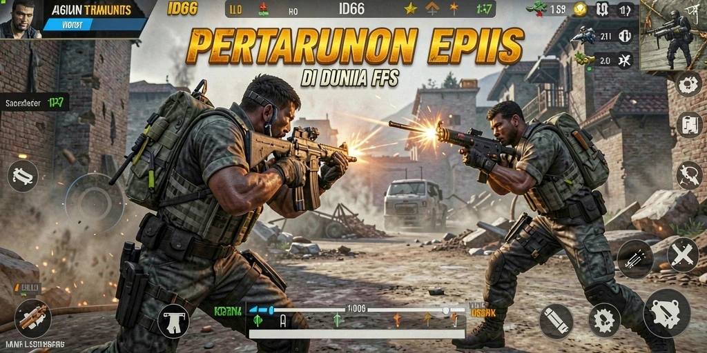 Tampilan aksi seru di gameplay ID66 yang mendebarkan.