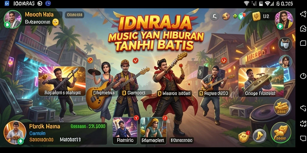 Screenshot utama IDNRAJA menampilkan antarmuka pengguna yang menarik dalam memilih musik.