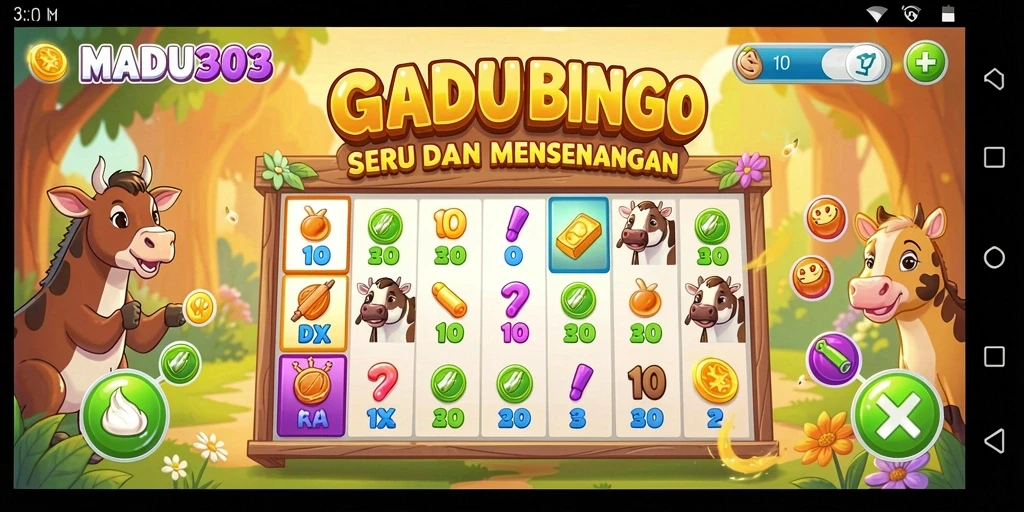 Tampilan gameplay MADU303 yang penuh warna dan seru.