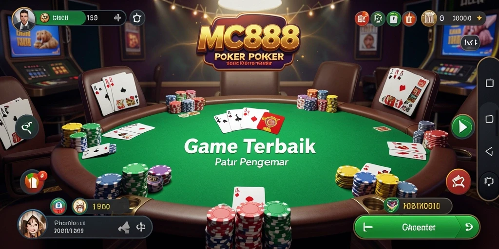 Screenshot MC888 menampilkan keseruan permainan Poker yang mendebarkan.
