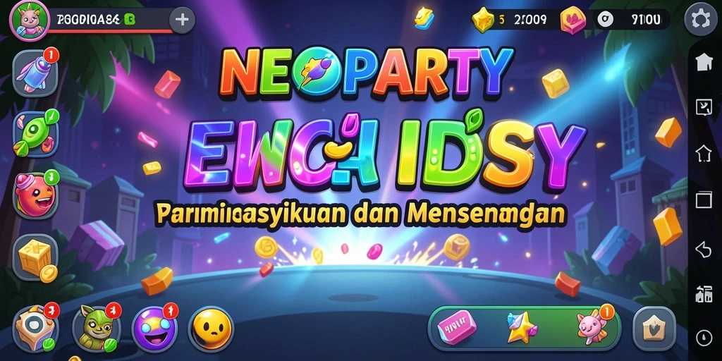Tangkapan layar dari gameplay NEOPARTY yang menampilkan momen seru saat mengumpulkan koin.
