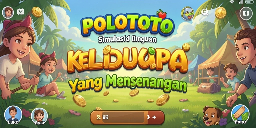 Tangkapan layar gameplay <strong>POLOTOTO</strong> menunjukkan karakter sedang berinteraksi di lingkungan yang menarik.