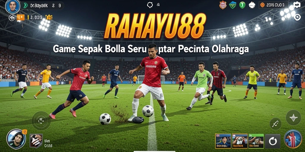Tampilan gameplay RAHAYU88 dengan aksi sepak bola yang seru.