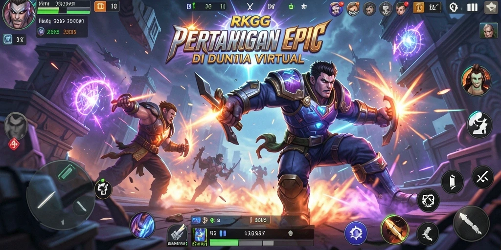 Gameplay RKGG yang menampilkan pertarungan mendebarkan antar karakter.