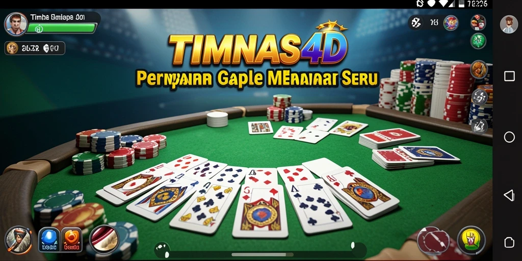 Screenshot gameplay TIMNAS4D menampilkan suasana seru bermain Gaple.