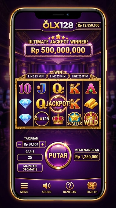 Tampilan awal aplikasi olx128 yang menarik